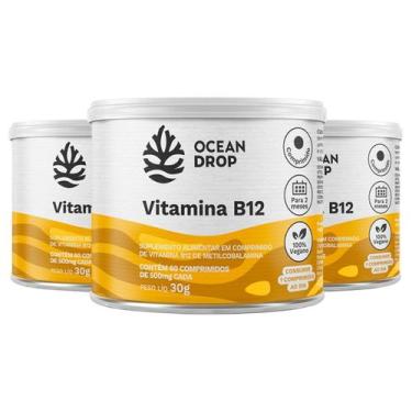 Imagem de Kit 3 Vitamina B12 Ocean Drop Vegana 60 Comprimidos