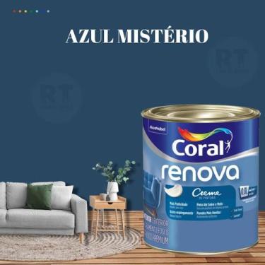Imagem de Tinta Parede Azul Marinho Acrílica Fosca Renova 800ml - Coral, AZUL MS