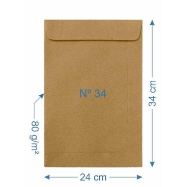 Imagem de 50 Envelope Papel 24x34cm - AAZ, Kraft