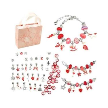 Imagem de Conjunto De Pulseiras De Miçangas DIY Para Meninas Com Caixa De Armaze