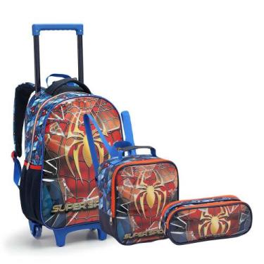Imagem de Mochila Carrinho Azul e Vermelho Super Spider Seanite, Azul, UN