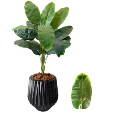Imagem de Bananeira Buquê Planta Artificial Com Vaso Polietileno - FlorImp