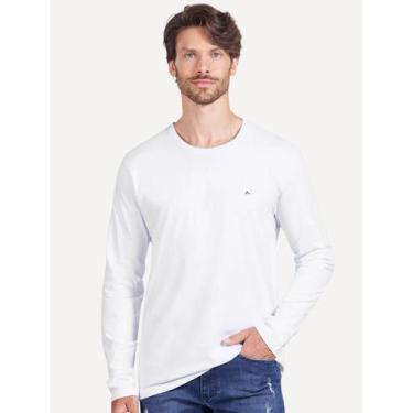 Imagem de Camiseta Aramis Masculina Manga Longa Basica Logo Branca, M/M