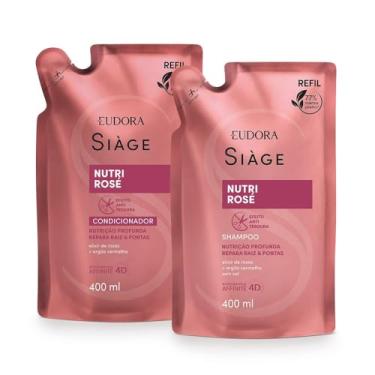 Imagem de Eudora Kit Refil Siàge Nutri Rosé: Shampoo 400ml + Condicionador 400ml