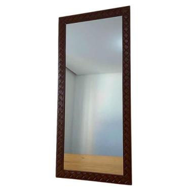 Imagem de Espelho Parede Quarto Com Moldura Retangular Marrom - Duarte Mota