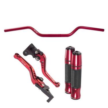 Imagem de Kit Guidão 22mm Esportivo Manopla Jupiter Manete Haojue Dk 150 - Stark