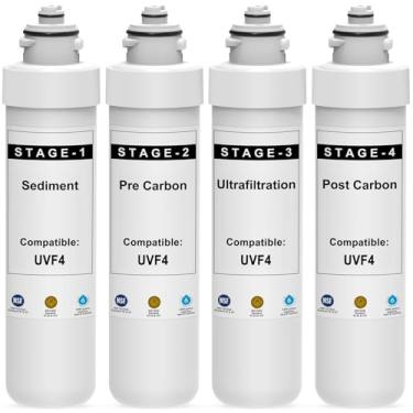 Imagem de WFiltr Kit de substituição de filtro de 4 estágios compatível com o refrigerador de água Brio modelo UVF4