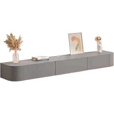 Imagem de Prateleira De Parede Com Armazenamento Console De Tv Flutuante Prateleira Flutuante Com Portas Suportes De Televisão Montados Na Parede Para Sala De Estar, Quarto, B, 200cm