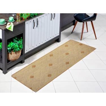 Imagem de Tapete Passadeira Sisal Antiderrapante, 66 x 230 cm, Retangular, Lavável, para Sala e Quarto, Cor Terracota