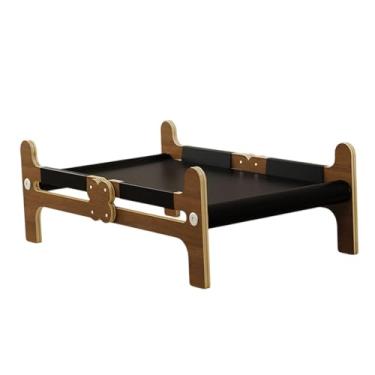 Imagem de WeiLaiKeQi Cama Elevada de Madeira para Cães, Berço para Animais de Estimação, Cama para Dormir Estável, Respirável E Portátil para Animais de Estimação, Berço P, Preto