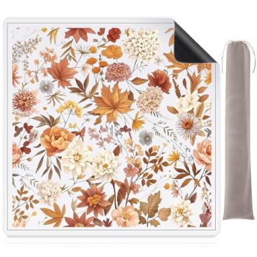 Imagem de Remagr Fall Mahjong Mat for Table, Autumn Leaf Anti-Slip and Noise-reducing Wallpaper with Autumn Leaves with Carrying Bag for Mahjong Poker Card Games Dominoes Board Games, 31.5inx31.5in, Orange