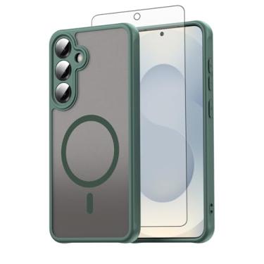 Imagem de Asuwish Capa de celular para Samsung Galaxy S24 Plus/S25 Plus S24+ S25+ 5G, compatível com Magsafe Magnetic, parte traseira fosca translúcida, célula protetora à prova de quedas S24Plus 24S + S 24 24+