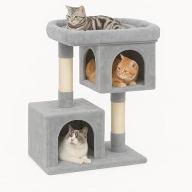 Imagem de Genérico, Casa Arranhador Gatos Poste Sisal Brinquedo Interativo Cinza