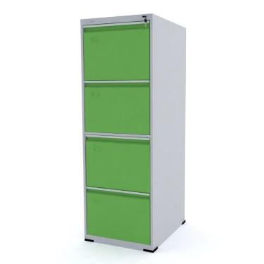 Imagem de Arquivo De Aço 133X47x57 4 Gavetas Oficio Portas Verde Pandin