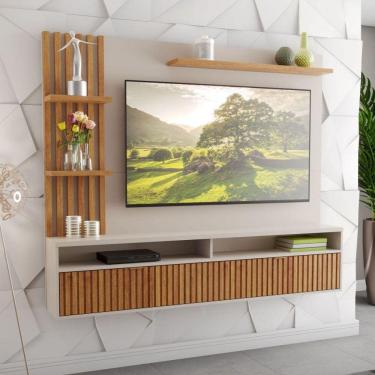 Imagem de Painel Para TV Até 65 Polegadas Aurora Off White Ripado Viero