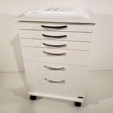 Imagem de Mesa Auxiliar Odontológica Com 5 Gavetas + Bandeja