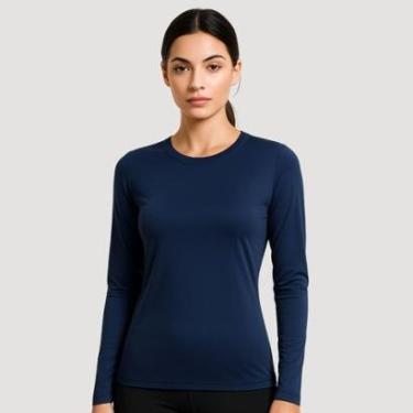 Imagem de Camiseta Feminina Térmica UV Manga Longa para Academia e Esporte Alta Performance e Mobilidade-Feminino