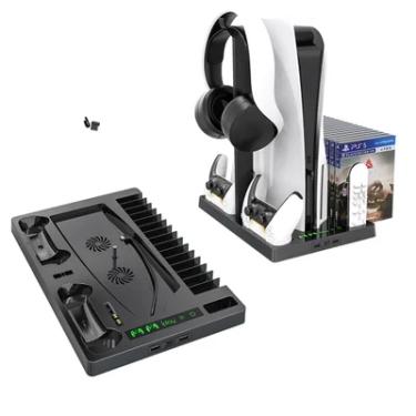 Imagem de Suporte Multifunção Cooler Carregador 3 Usb Playstation 5 Digital Ultra Base