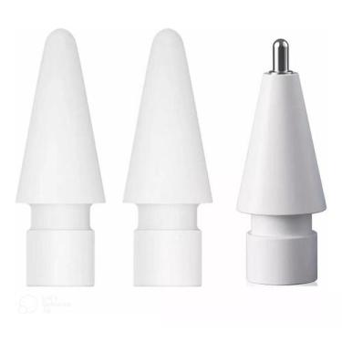 Imagem de Kit 3 Pontas Finas Compativel Com Caneta Apple Pencil iPad 1 E 2 Geraç