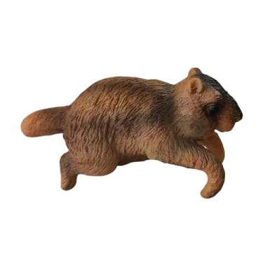 Imagem de IEUDNS Estatueta de animal de jardim, ornamento de mesa para gramado, escultura em miniatura para cerca, área externa, flores, canteiros e quintal, Marmota