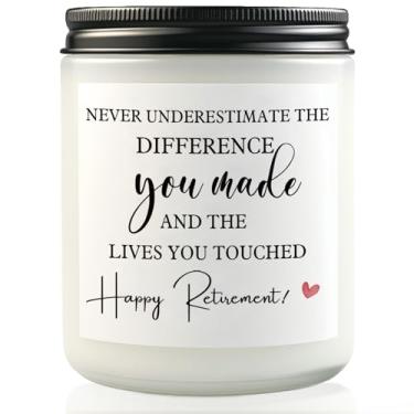 Imagem de Presente de aposentadoria para mulheres e homens, vela de cera de soja perfumada de lavanda de 198 g, melhor presente aposentado de 2025 para colegas de trabalho, chefe, professor, enfermeira, amigos
