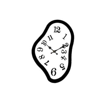 Imagem de IEUDNS Relógio de parede derretido, relógio pendurado, presente decorativo, moderno, banheiro, derretido silencioso para sala de aula, inauguração de casa, 30cm X 19.5cm