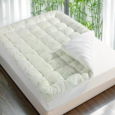 Imagem de Queen Size Protetor de colchão impermeável, acolchoado, respirável, ultramacio, capa de colchão com bolso profundo para colchão de 15 a 45 cm (branco, Queen)