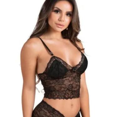 Imagem de Sutiã sem Bojo Estilo Cropped Em Renda Lingerie Sensual - 799 - Sol & 
