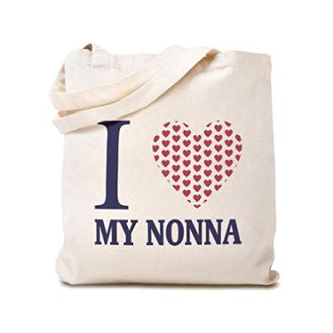 Imagem de Bolsa de compras reutilizável de lona personalizada I Love My Nonna Style A Grandmother Grandma Family Beach Bags for Kids Grandma Gifts Natural Design Only