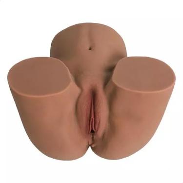 Imagem de Masturbador Masculino Formato Bunda em Cyberskin Branca Morena com Vagina e Ânus Penetráveis e Internamente Texturizado (Morena)