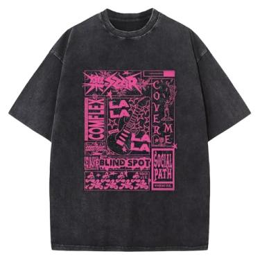 Imagem de JUNG KOOK SKZ Camiseta Kpop Tees Felix Bangchan Hyunjin Leeknow Changbin Seungmin Tops para homens e mulheres, 04 Preto, G