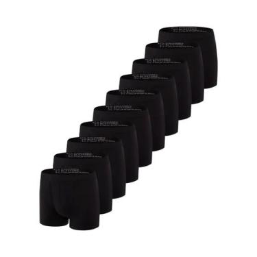 Imagem de Kit com 10 Cuecas Boxer Trifil 4620, Preto, EG