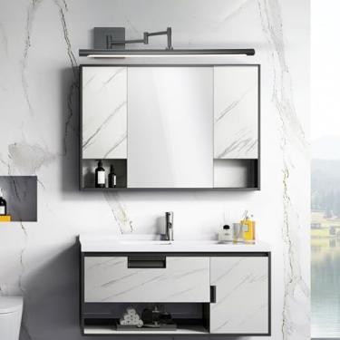 Imagem de Luminária de parede LED para espelho de banheiro, lâmpadas de parede giratórias dobráveis e retráteis, arandelas de parede de ângulo ajustável, modernas, internas, à prova d'água, luzes de imagem para