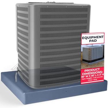 Imagem de DuctlessAire Almofada de equipamento - Mini pastilhas condensadoras de unidade CA divididas sem dutos - Mini ar condicionado dividido, bomba de calor, HVAC, almofada geradora - base portátil para