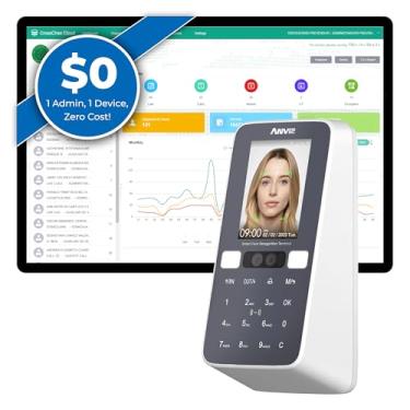 Imagem de ANVIZ Relógios de ponto para funcionários pequenas empresas - CX5 relógio dentro e fora da máquina - Face + RFID + pino - Acesso à porta - Máquina de perfuração eletrônica biométrica - Software de