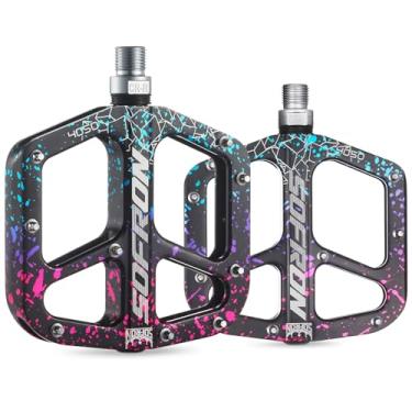 Imagem de SOFRON Pedais de bicicleta leves – Pedais antiderrapantes para bicicleta de montanha e estrada para BMX, camuflagem