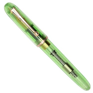 Imagem de Ranvi Jinhao 9013 Caneta-tinteiro ponta de batimento cardíaco, ponta fina, 0,5 mm, caneta de tinta para escrita, com conversor (verde)