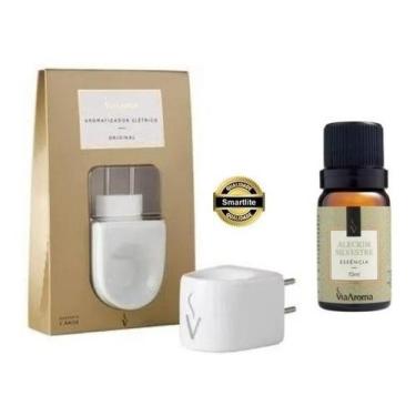 Imagem de Kit Difusor Aromatizador Eletrico de Porcela Via Aroma Com Essencia 10