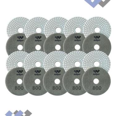 Imagem de 10 Lixa Diamantada Grão 800 Poli Porcelanato Granito Mármore - Anker