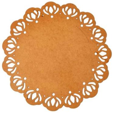 Imagem de Sousplat em MDF Cru Arabesco 40cm - MDF 3mm - Kit C/ 12 Unid. - LENOBR