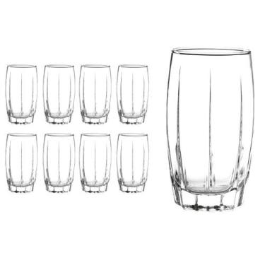 Imagem de Jogo 8 Copos De Vidro transparente Lond Drink 374ML Amadeus - CRISTAR