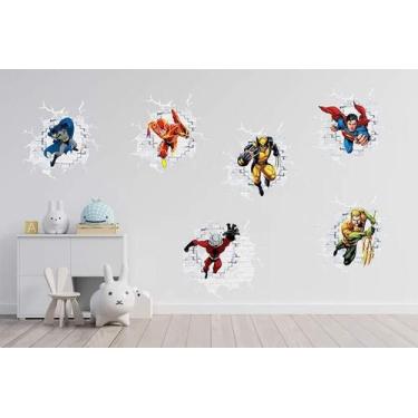 Imagem de Adesivo De Parede 3D Super Herois - Lojinha Da Luc Adesivos