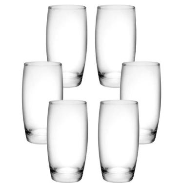 Imagem de Jogo Copos Vidro Suco Agua Oca 400 Ml Nadir 6 Unidades, Transparente, 