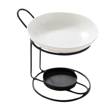 Imagem de IEUDNS Queimador de óleo essencial, queimador de cera derretida, decoração decorativa, aquecedor, difusor de óleo de cerâmica para escritório, meditação, Preto