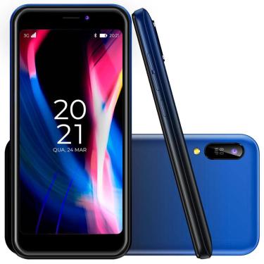 Imagem de Smartphone Red Mobile Volt L S51 Azul 16GB, 1GB de RAM, Tela 5", Câmera 8MP + 5MP Frontal, Android 11, Dual Chip, 3G e Processador Quad core