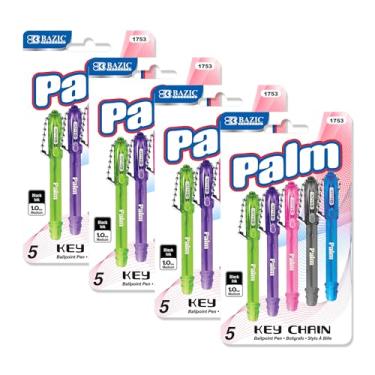Imagem de BAZIC mini canetas esferográficas com chaveiro, tinta preta, ponta grossa de 1,0 mm, escrita suave, para professores de escritório, escola (pacote com 6), 4 pacotes