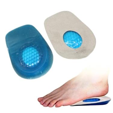 Imagem de 1 Par de Palmilha Ortopédica de Calcanhar Silicone Conforto Alívio da Dor para quem tem Fascite Plantar - Azul