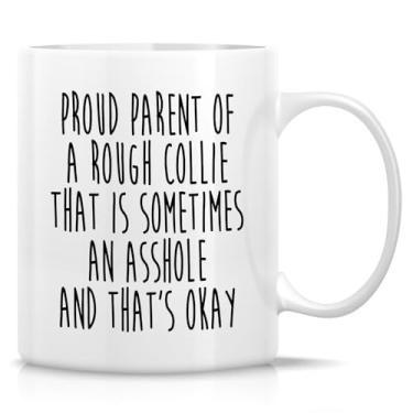 Imagem de Retreez Caneca Rough Collie Owner - Proud Parent Of A Rough Collie Caneca - Sarcástica 325 ml Cerâmica Café ou Chávena de Chá - Presente hilário para amantes de cães, mãe de cachorro, pai de cachorro