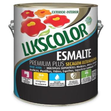 Imagem de Tinta Esmalte Base Água Brilhante 3,6L Lukscolor Branco