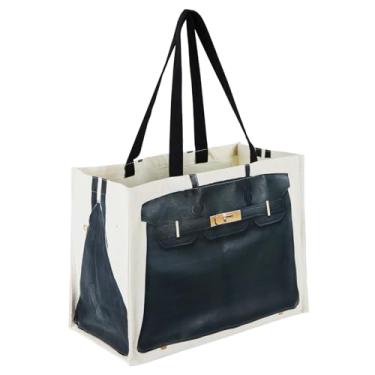 Imagem de Sacola de lona moderna inspirada no luxo, bolsa de lona dobrável para compras, uso diário, viagens e presentes, estampas modernas de alta qualidade